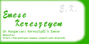 emese keresztyen business card